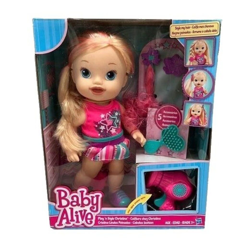 Hasbro Baby Alive Doll Play 'n Style Christina SEALED